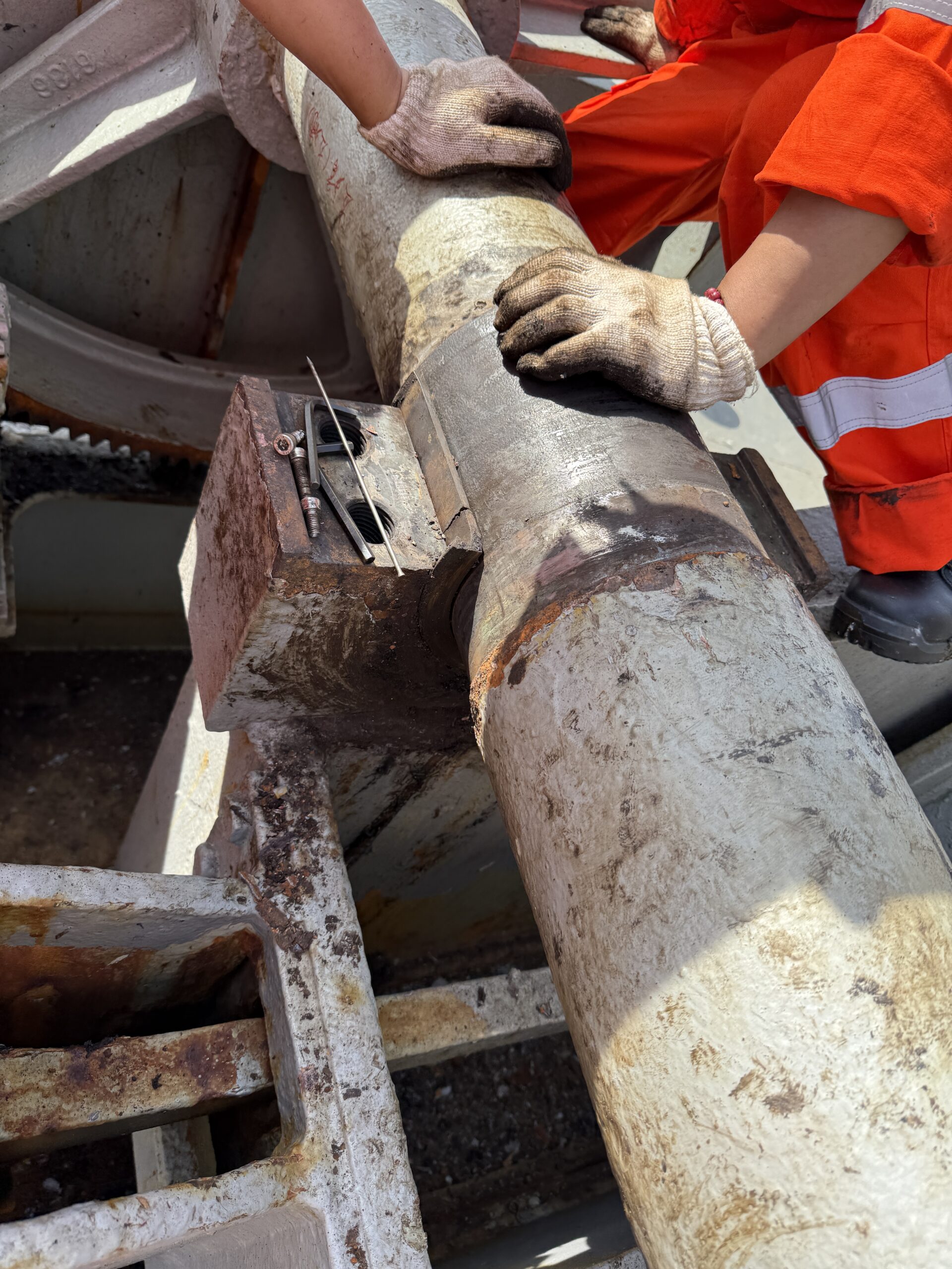 Windlass Bush bearing repaired 1